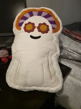 White Ghost Pillow with Colorful Sunglasses